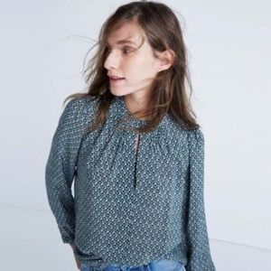 Madewell silk blouse size M hi low hemline